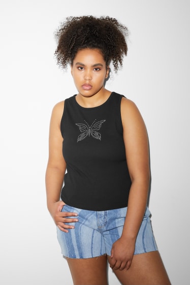 Teens & young adults - CLOCKHOUSE - cropped top  - black