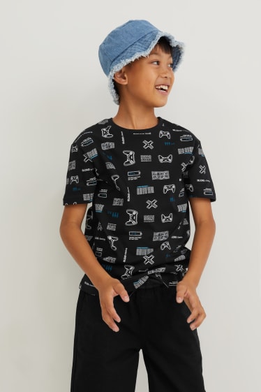 Kinder Jungen - Kurzarmshirt - schwarz