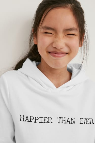 Kinder Mädchen - Billie Eilish - Hoodie - weiss