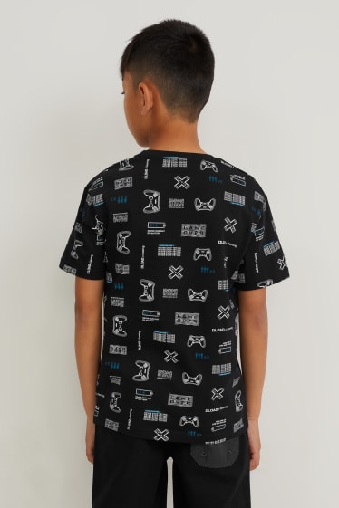 Kinder Jungen - Kurzarmshirt - schwarz