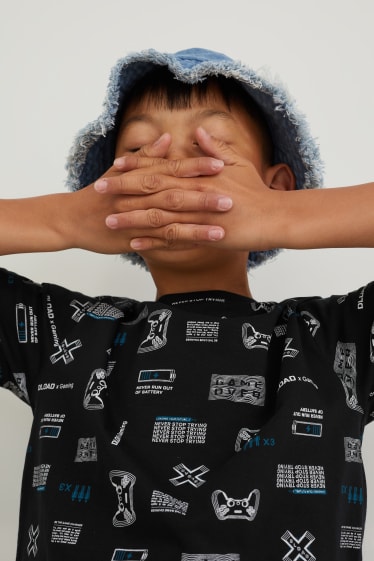 Kinder Jungen - Kurzarmshirt - schwarz