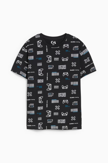 Kinder Jungen - Kurzarmshirt - schwarz