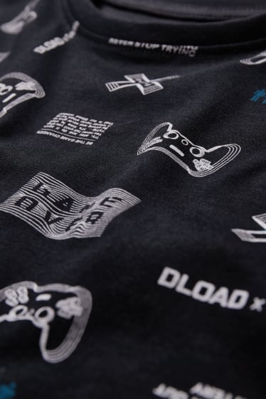 Kinder Jungen - Kurzarmshirt - schwarz