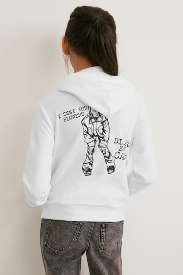 Kinder Mädchen - Billie Eilish - Hoodie - weiss