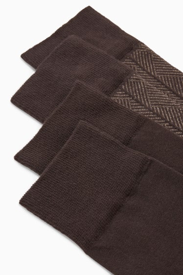 Men - Multipack of 2 - socks - LYCRA® - dark brown
