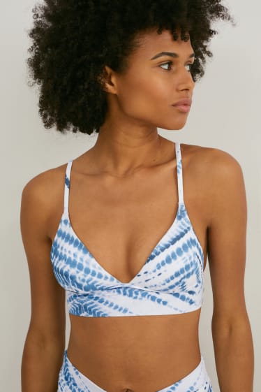 Women - Bikini top - triangle - padded - LYCRA® XTRA LIFE™ - white / blue