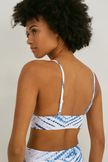 Donna - Reggiseno bikini - a triangolo - imbottito - LYCRA® XTRA LIFE™ - - bianco / blu