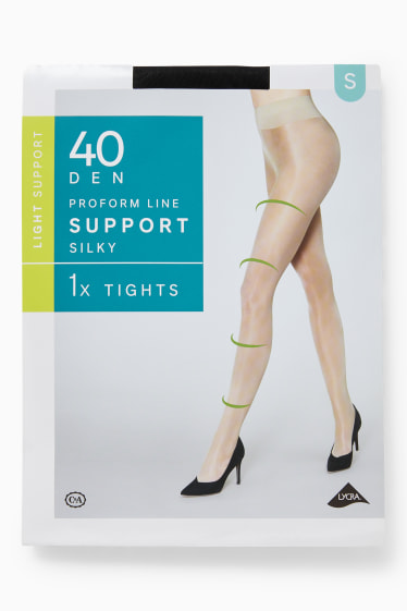 Women - Support tights - 40 denier - black