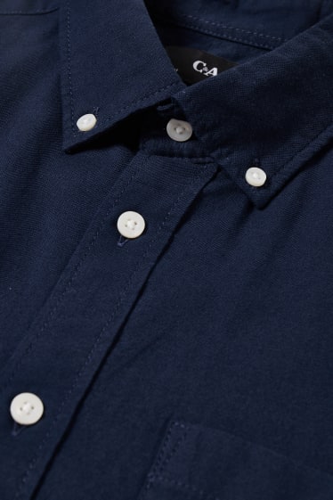 Men - Shirt - regular fit - button-down collar - dark blue