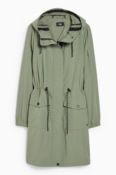 Femei - Parka cu glugă - verde închis