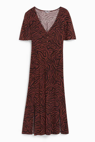 Dames - CLOCKHOUSE - jurk - met patroon - bruin