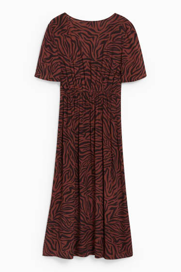 Dames - CLOCKHOUSE - jurk - met patroon - bruin