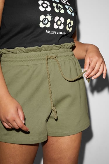 Dames - CLOCKHOUSE - sweatshorts - groen