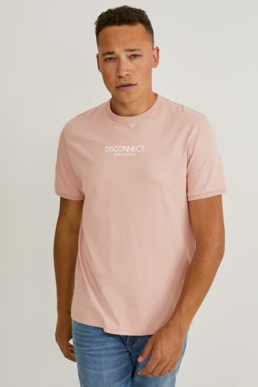 Mężczyźni - T-shirt - koralowy
