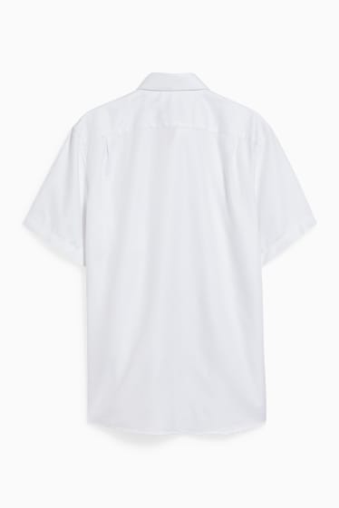 Hombre - Camisa de oficina - regular fit - cutaway - no necesita planchado - blanco-jaspeado