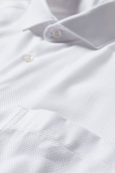Hombre - Camisa de oficina - regular fit - cutaway - no necesita planchado - blanco-jaspeado
