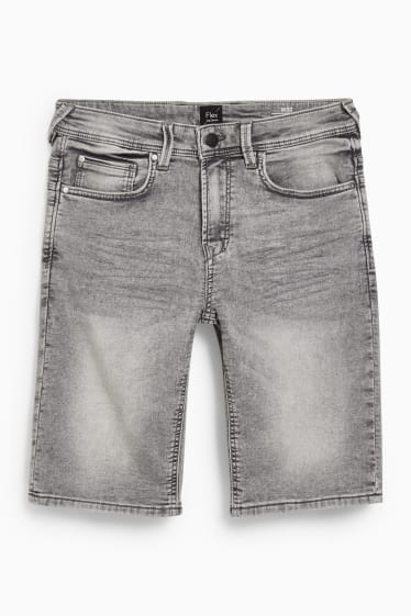 Men - Denim bermuda shorts - Flex jog denim - LYCRA® - denim-gray