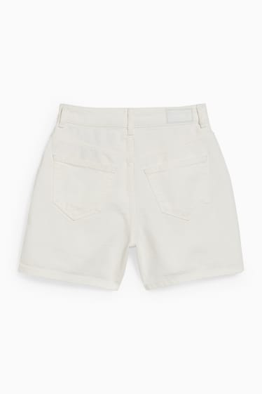 Ados & jeunes adultes - CLOCKHOUSE - short en jean - high waist - blanc