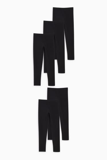 Kinderen: meisjes - Set van 5 - legging - zwart