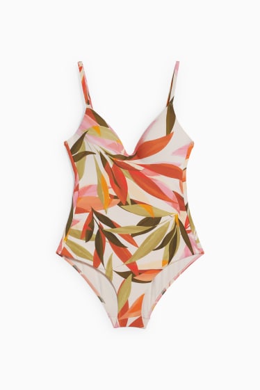 Women - Swimsuit - padded - LYCRA® XTRA LIFE™ - patterned - orange