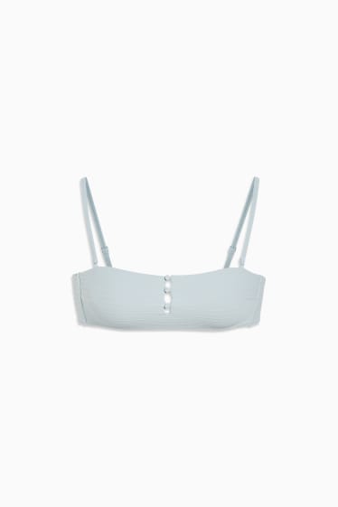 Dames - Bikinitop - bandeau - gewatteerd - LYCRA® XTRA LIFE™ - lichtturquoise