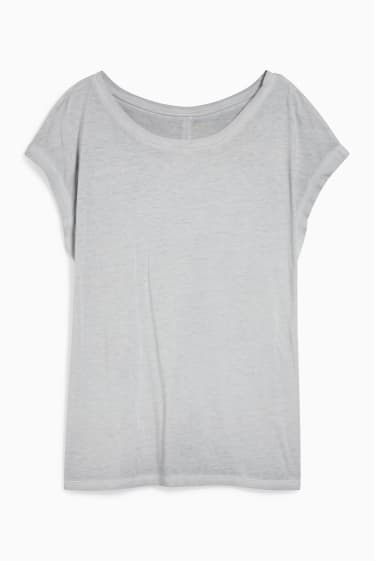 Dames - T-shirt - licht grijs-mix