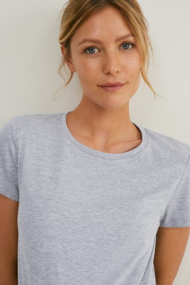 Femmes - Lot de 2 - T-shirt de grossesse - LYCRA® - gris clair chiné