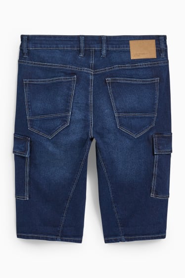 Herren - Cargo-Jeans-Shorts - LYCRA® - dunkeljeansblau