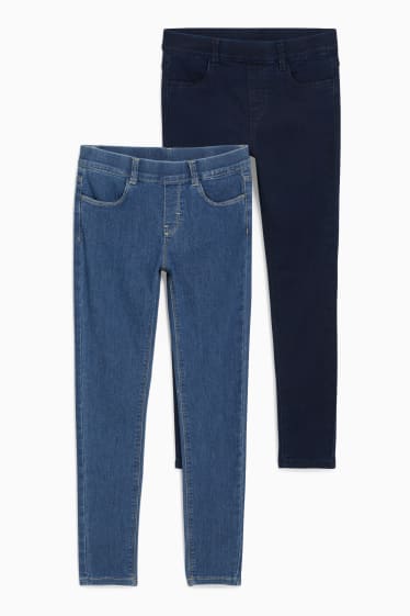 Dětské - Multipack 2 ks - jegging jeans - tmavomodrá