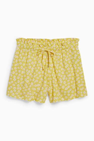 Dames - CLOCKHOUSE - shorts - gebloemd - geel