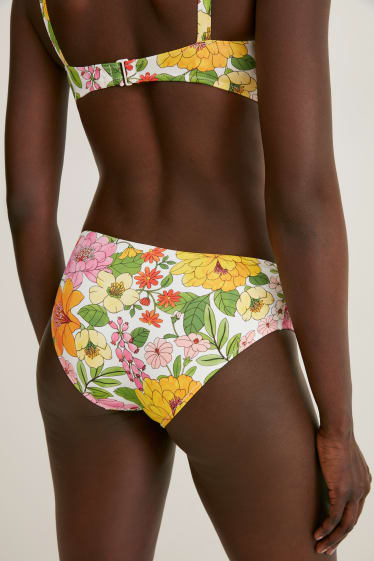 Women - Bikini bottoms - low rise - LYCRA® XTRA LIFE™ - floral - white