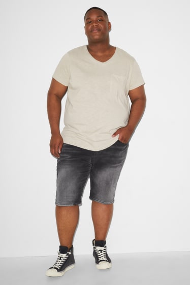 Hommes - CLOCKHOUSE - short en jean - LYCRA® - jean gris foncé