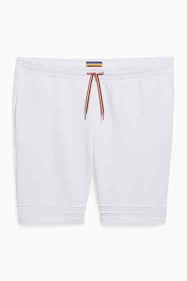 Men - CLOCKHOUSE - sweat shorts - PRIDE - white