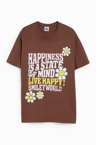 Tieners & jongvolwassenen - CLOCKHOUSE - T-shirt - SmileyWorld® - bruin