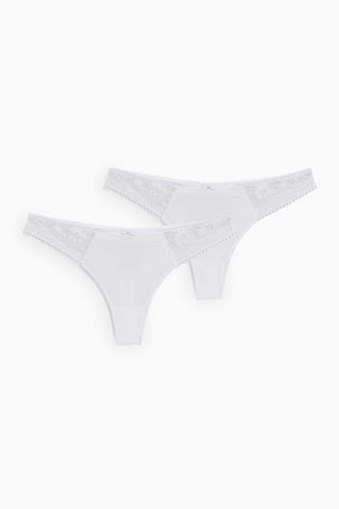 Women - Multipack of 2 - thongs - white