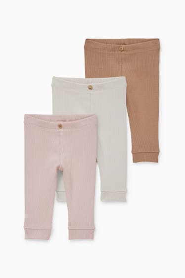 Neonati - Confezione da 3 - leggings per neonati - chiarorosa