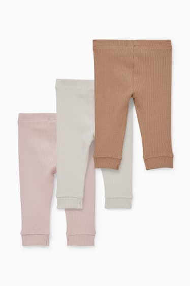 Neonati - Confezione da 3 - leggings per neonati - chiarorosa