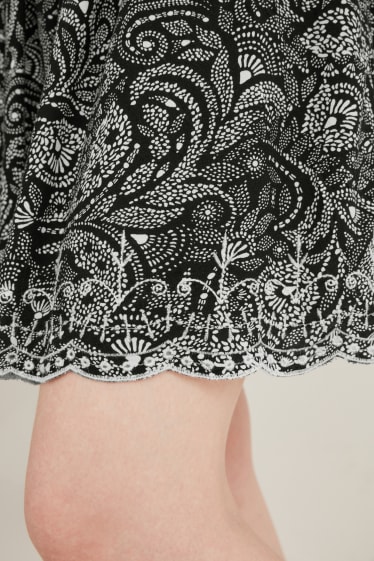 Women - Fit & flare dress - patterned - black