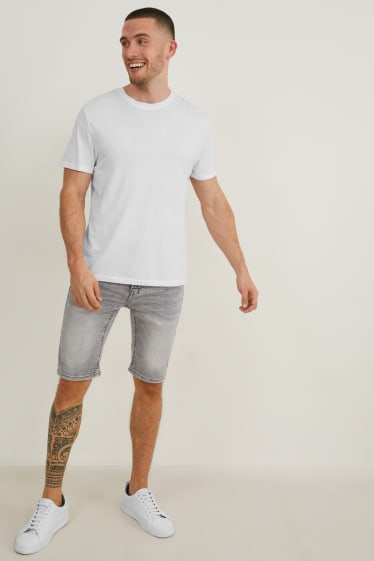 Men - Denim bermuda shorts - Flex jog denim - LYCRA® - denim-gray
