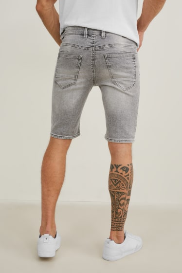Men - Denim bermuda shorts - Flex jog denim - LYCRA® - denim-gray