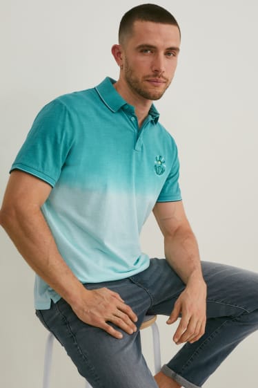 Men - Polo shirt - turquoise