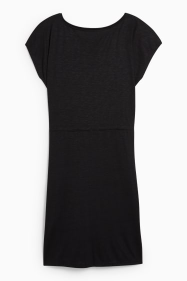 Mujer - Vestido estilo camiseta básico - negro