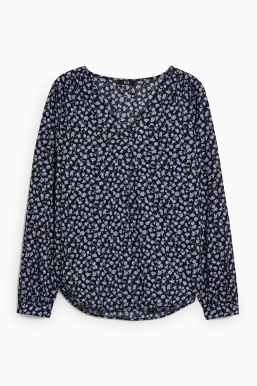 Donna - Blusa - fiori - nero