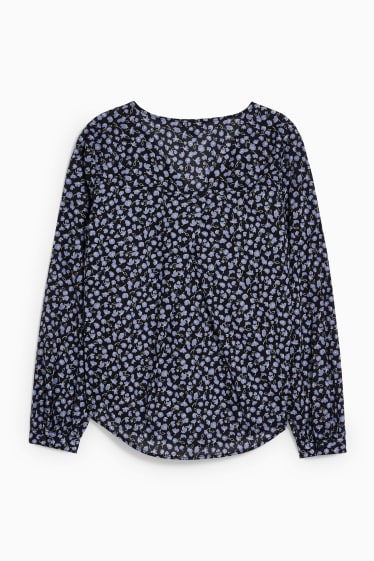 Donna - Blusa - fiori - nero