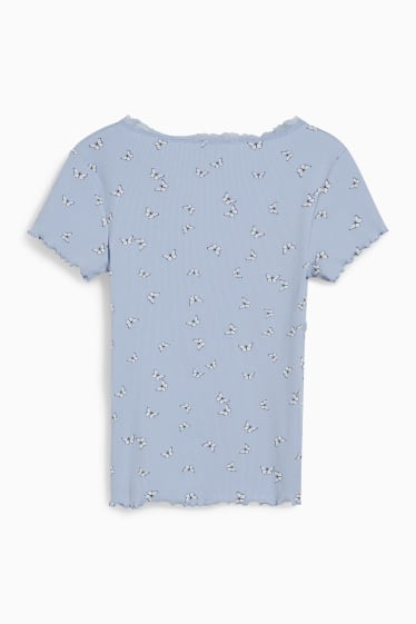 Dames - CLOCKHOUSE - Recover™ - T-shirt - met patroon - lichtblauw