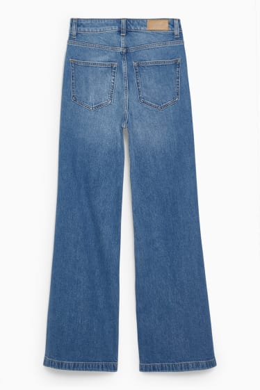 Dames - CLOCKHOUSE - wide leg jeans - high waist - jeansblauw