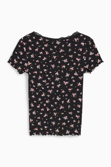Women - CLOCKHOUSE - Recover™ - T-shirt - floral - black