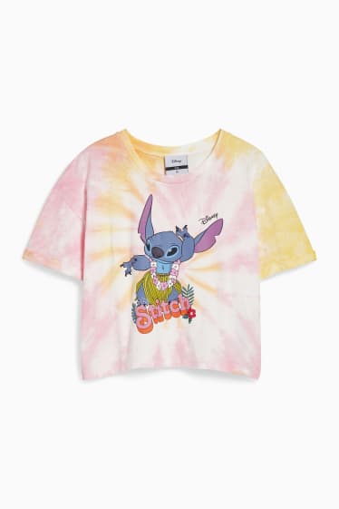 Dames - CLOCKHOUSE - kort T-shirt - Lilo & Stitch - gekleurd
