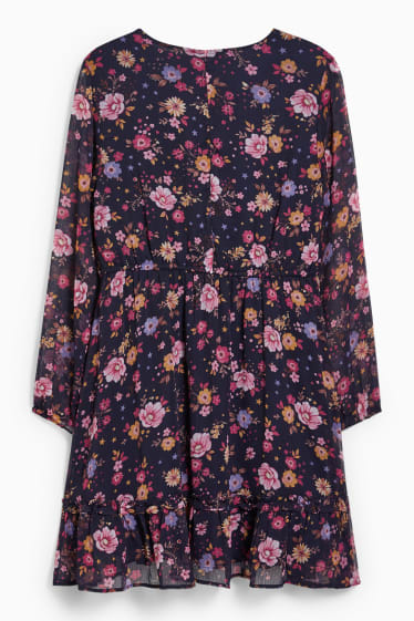 Teens & young adults - CLOCKHOUSE - wrap dress - floral - dark blue
