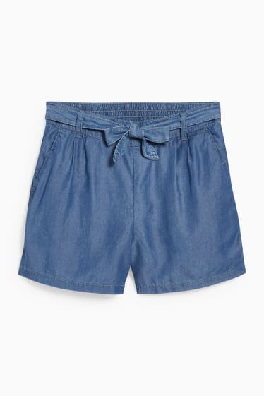 Damen - Shorts - High Waist - jeansblau